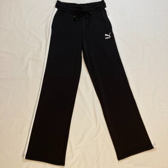 Puma Sweatpants Black with White Stripes Size Small - Picture 2 of 6
